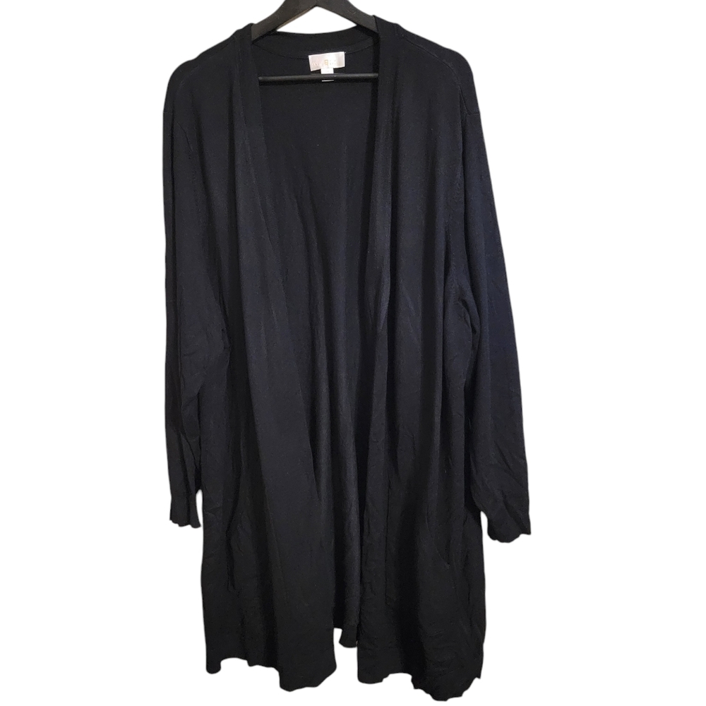 Belle By Kim Gravel Black Long Open Cardigan